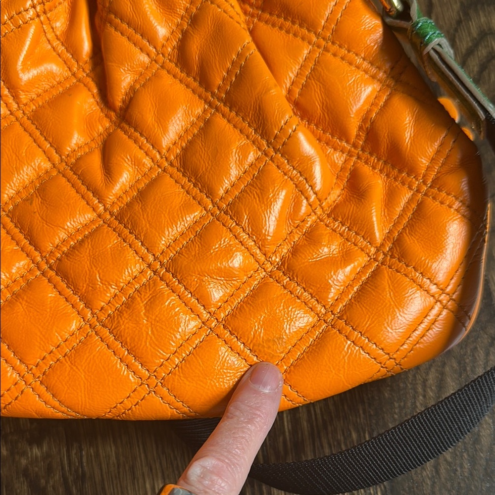 Marc Jacobs Orange Quilted Leather Women's Bag - Picture 9 of 9
